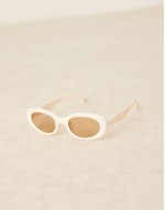 oval sunglasses in milky white