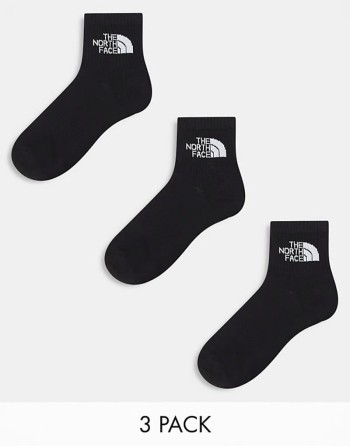 Simple Dome 3 pack logo ankle socks in black