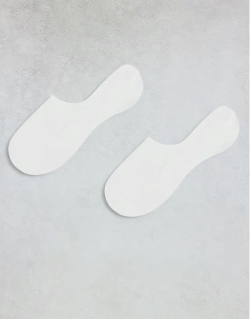 2 pack sneaker socks in white
