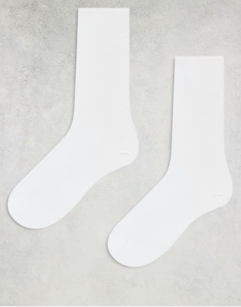 2 pack jaquard sock in white
