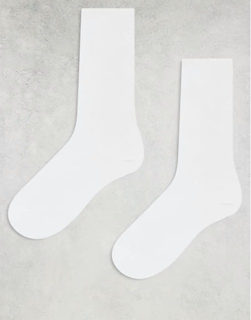 2 pack jaquard sock in white