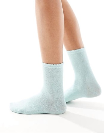 glitter sock in turquoise