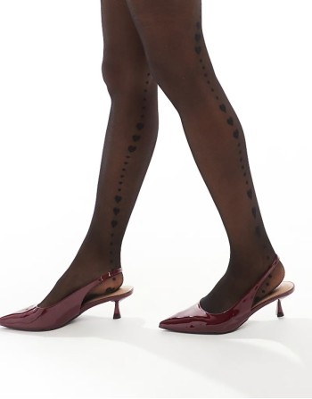 mini heart placement detail tight in black