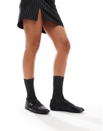 glitter stripe socks in black