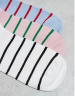 Cotton On 3 pack stripe waffle crew sock