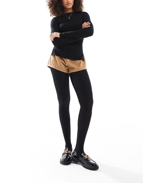 2 pack  80 denier tights in black - BLACK