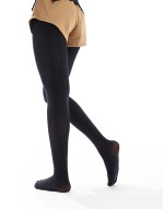 2 pack  80 denier tights in black - BLACK