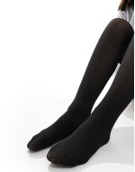 fleece lined tights in black