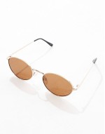 metal frame oval sunglasses in gold