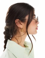 retro black lense sunglasses in gold