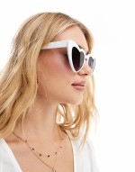 heart sunglasses in white