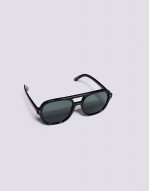 thin frame aviator sunglasses in black