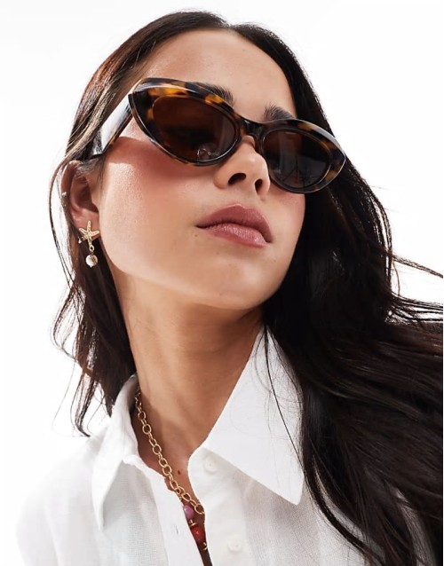 soft cat eye sunglasses in tortoiseshell