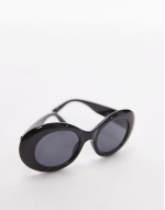 Peony oversized round sunglasses in black