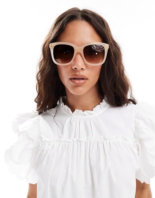 chunky frame sunglasses in mink