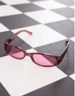 slim square wrap sunglasses in red