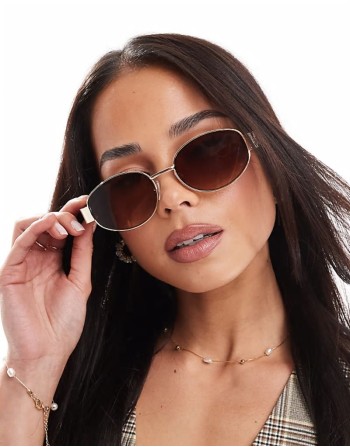 rounded sunglasses in brown