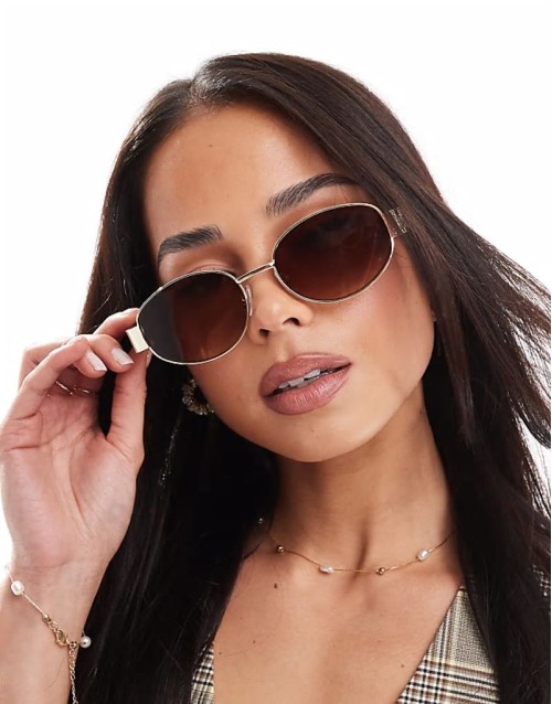 rounded sunglasses in brown