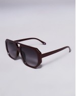 angular fine frame aviator in burgundy