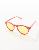 New grad school round sunglasses in burgundy with yellow lens