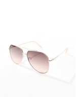 aces up metal aviator sunglasses in pink and gold