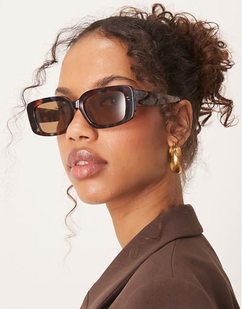 acetate mid square sunglasses with polarised lens