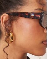 acetate mid square sunglasses with polarised lens