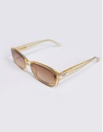 Quay vibe check slim rectangular sunglasses in crystal yellow