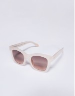 Quay after hours cat eye sunglasses in milky white with brown lens