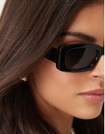 mid square sunglasses in black