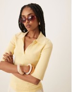 Cali slim rectangle sunglasses in ruby