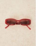 Cali slim rectangle sunglasses in ruby
