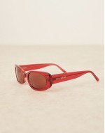Cali slim rectangle sunglasses in ruby