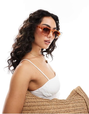 Zan square sunglasses in burnt amber