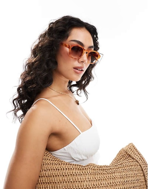 Zan square sunglasses in burnt amber