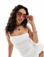 Zan square sunglasses in burnt amber