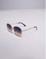 Quay jezabell round metal sunglasses in purple and orange gradient lens