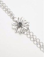 flower chain belt in silver