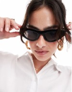 New angular cat eye sunglasses in black