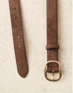 faux suede waist and hip jeans belt in chocolate